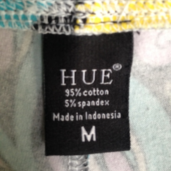 HUE Bright Multi-colored Leggings Sz M - Picture 4 of 4